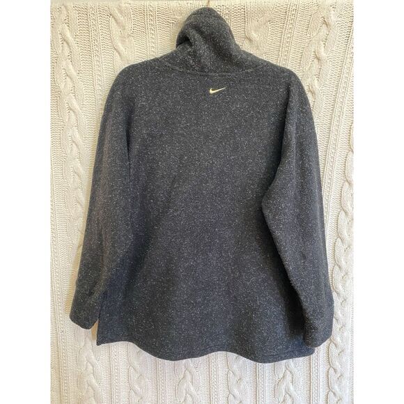 Nike Sweater Womens S Grey Cowl Neck Pullover Sweatshirt Gold Trim Tunic - Picture 8 of 9